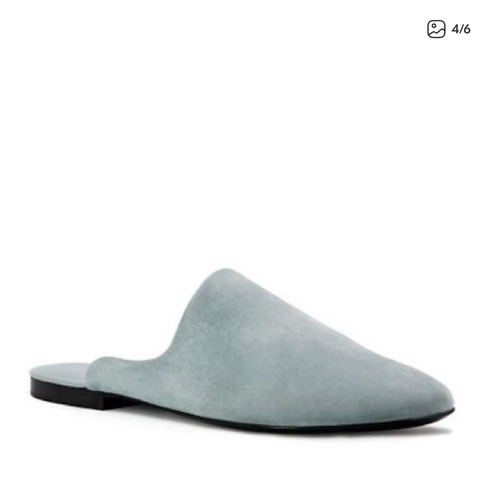 The Row Light Blue Suede Mules